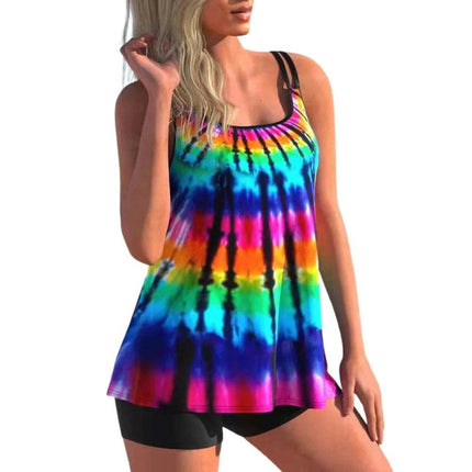 Women 2pc Butterfly Swimwear Top Shorts Swimwear Set - Mad Fly Essentials