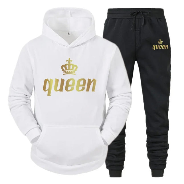 Tracksuit Men Women White Black King Queen Tracksuit Set - Tracksuit - Vipol - Mad Fly Essentials