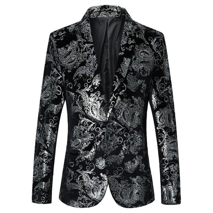 Blazer Men 3D Sequin Printed Pocket Lapel Blazer - Blazer - Micoopie - Mad Fly Essentials