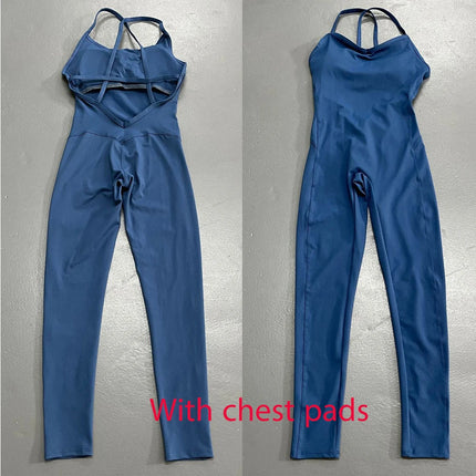 Jumpsuit Women Crisscross Backless Fitness Jumper - Jumpsuit - Faroot - Mad Fly Essentials