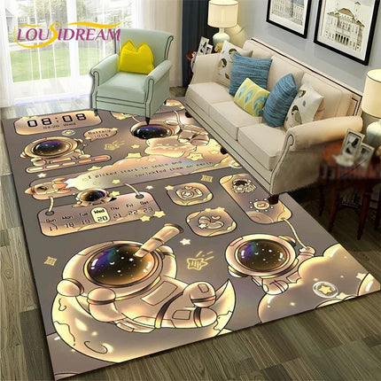 Area Rug Universe Space Galaxy Planet 3D Rug - Area Rug - Essential Rugs - Mad Fly Essentials