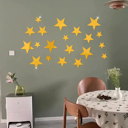 Home Decor 82PCS Star Mosaic Mirror Sticker Wall Decals - Home Decor - Zooyoo - Mad Fly Essentials