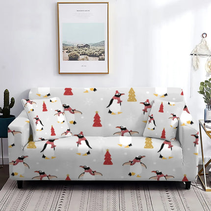 Christmas Penguin Animal 3D Sofa Slipcover - Home & Garden Mad Fly Essentials
