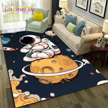 Area Rug Universe Space Galaxy Planet 3D Rug - Area Rug - Essential Rugs - Mad Fly Essentials