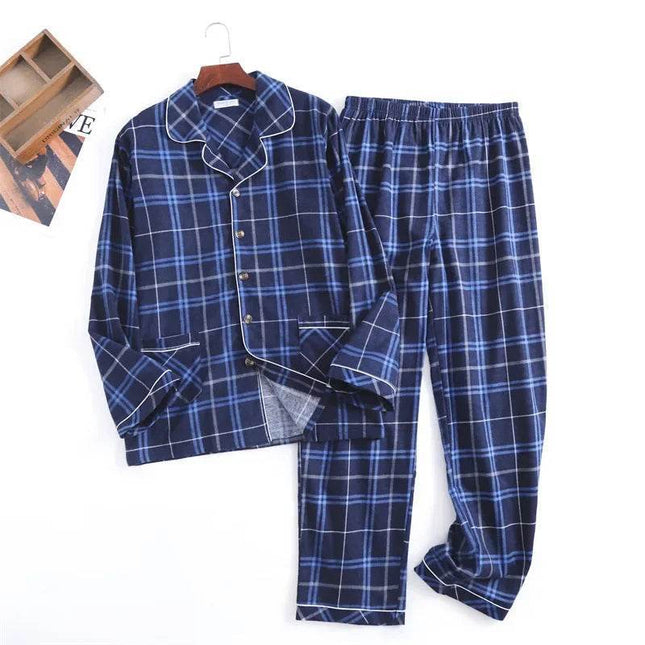 Men Cotton Plaid Homewear Pajama Set - Mad Fly Essentials