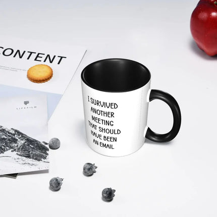 Coffee Mug I Survived Another Meeting Mug - Coffee Mugs - Magic Mugs - Mad Fly Essentials