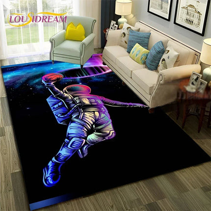 Area Rug Universe Space Galaxy Planet 3D Rug - Area Rug - Essential Rugs - Mad Fly Essentials