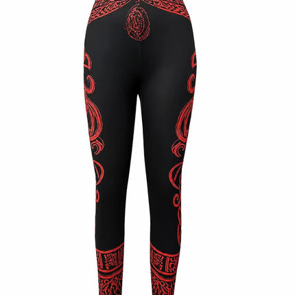 Fitness Leggings Women Viking Medieval 2D Slim Pants - Fitness Leggings - Iamsure - Mad Fly Essentials