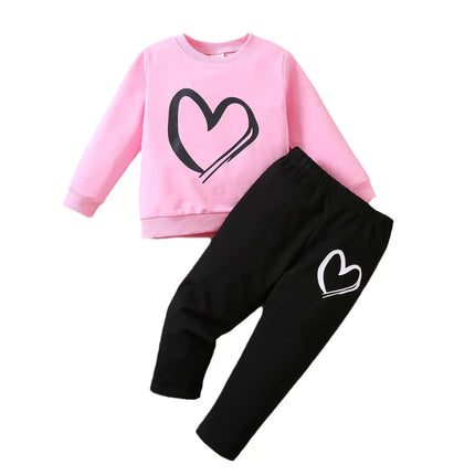 Baby Girl 2-6Year Heart Clothes Sets