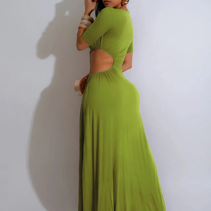 Party Dress Women Solid Asymmetrical Maxi Dress - Nice-Forever - Party Dress - Mad Fly Essentials