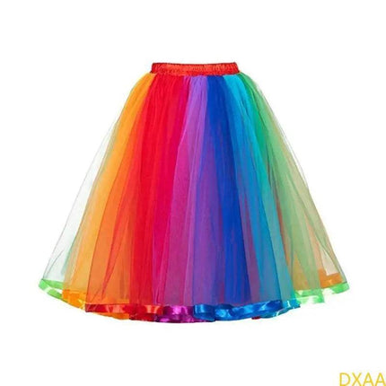 Women Layered Pleated Tulle Rainbow Skirt - Mad Fly Essentials