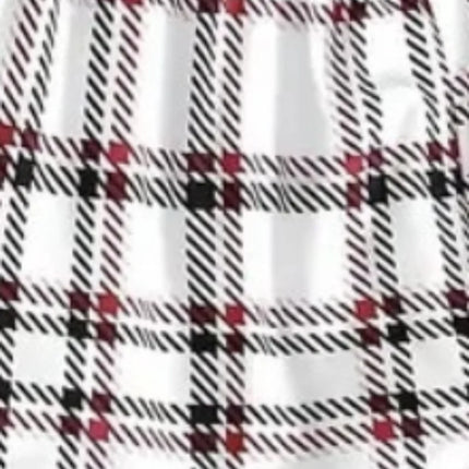 Women 3pc Plaid Striped-Top Shorts Pants-Sleepwear Homewear Set