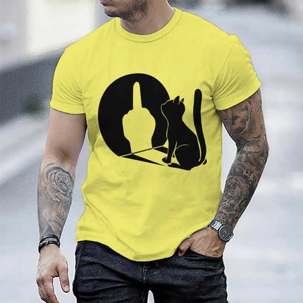 Tank Top Men Summer Glow Middle Finger Cat Shirts - Tank Top - Vikineey - Mad Fly Essentials
