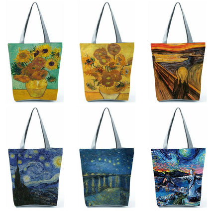 Van Gogh Painting Tote Retro Beach Bag Shoulder Handbag