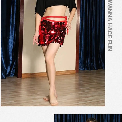 Women Belly Dance 2pc Sequin Costume Set