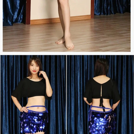 Women Belly Dance 2pc Sequin Costume Set