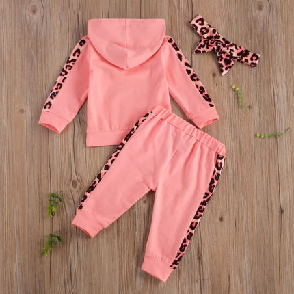Baby Girl Spring Autumn 3pc Leopard Style Tracksuit Set