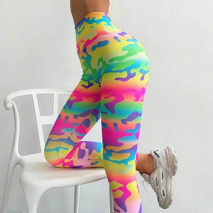 Women 3D Leopard Striped Fitness Leggings - Mad Fly Essentials