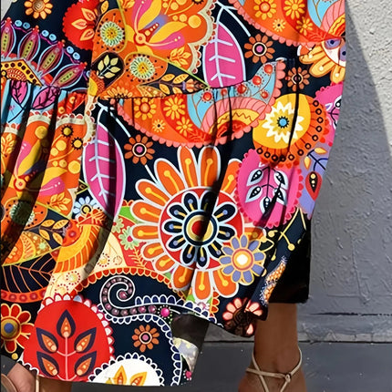A - Line Dress Women European Floral Casual Dress - A-Line Dress - JIM & NORA - Mad Fly Essentials