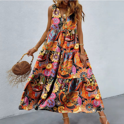 A - Line Dress Women European Floral Casual Dress - A-Line Dress - JIM & NORA - Mad Fly Essentials