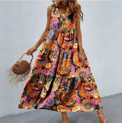 A - Line Dress Women European Floral Casual Dress - A-Line Dress - JIM & NORA - Mad Fly Essentials