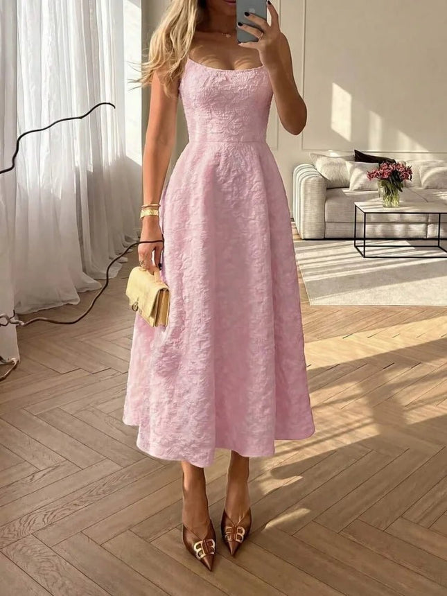 A-Line Dress Women Solid Low Chest Maxi Dress - A-Line Dress - JIM & NORA - Mad Fly Essentials
