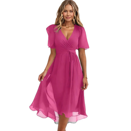 A - Line Dress Women Summer Thin Casual Midi Vacation Dress - A - Line Dress - Allneon - Mad Fly Essentials