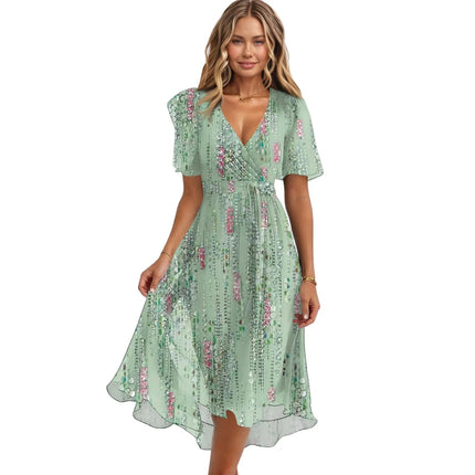 A - Line Dress Women Summer Thin Casual Midi Vacation Dress - A - Line Dress - Allneon - Mad Fly Essentials