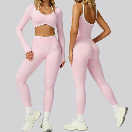 Activewear Set 2pc Pink Gym Yoga Workout Fitness Set - Activewear Set - Bessmini - Mad Fly Essentials