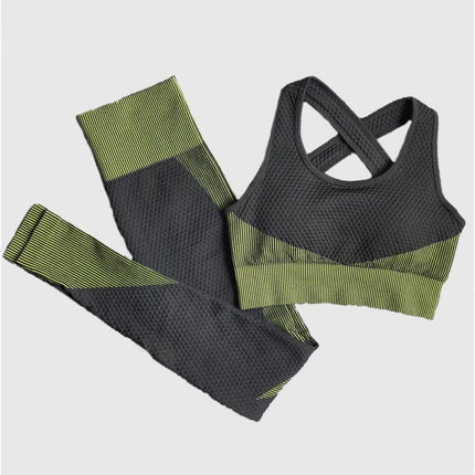 Activewear Set Women 2pcs Seamless Short Fitness Set - Activewear Set - BlackArachnia - Mad Fly Essentials