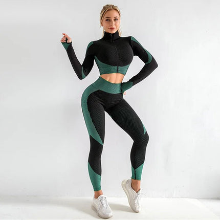 Activewear Set Women 2pcs Seamless Short Fitness Set - Activewear Set - BlackArachnia - Mad Fly Essentials