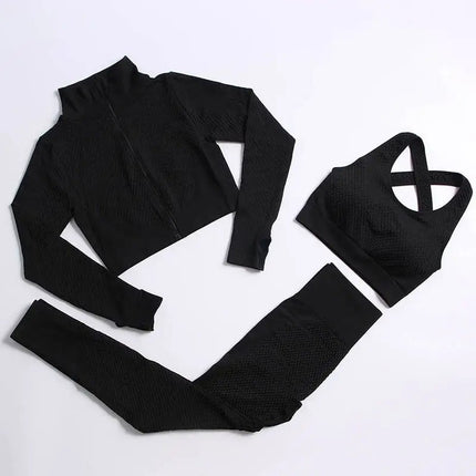 Activewear Set Women 2pcs Seamless Short Fitness Set - Activewear Set - BlackArachnia - Mad Fly Essentials