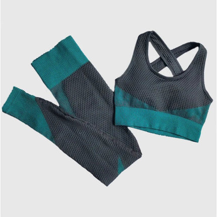Activewear Set Women 2pcs Seamless Short Fitness Set - Activewear Set - BlackArachnia - Mad Fly Essentials