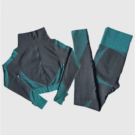 Activewear Set Women 2pcs Seamless Short Fitness Set - Activewear Set - BlackArachnia - Mad Fly Essentials