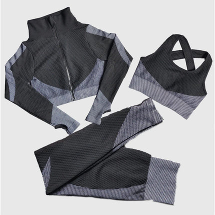 Activewear Set Women 2pcs Seamless Short Fitness Set - Activewear Set - BlackArachnia - Mad Fly Essentials