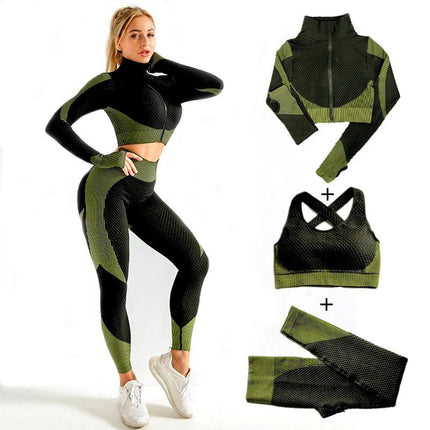 Activewear Set Women 2pcs Seamless Short Fitness Set - Activewear Set - BlackArachnia - Mad Fly Essentials