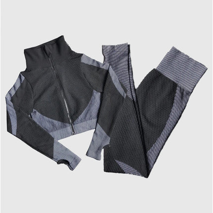 Activewear Set Women 2pcs Seamless Short Fitness Set - Activewear Set - BlackArachnia - Mad Fly Essentials
