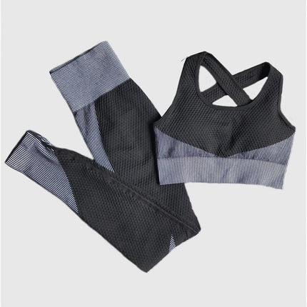 Activewear Set Women 2pcs Seamless Short Fitness Set - Activewear Set - BlackArachnia - Mad Fly Essentials