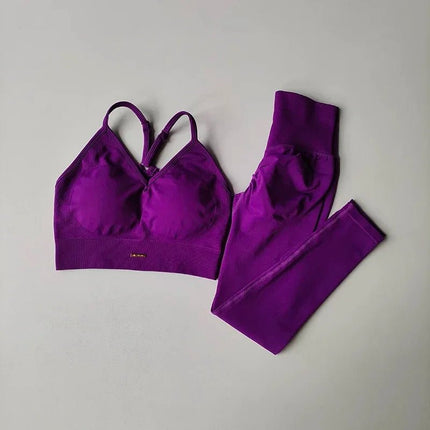 Activewear Set Women High Waist Shockproof Yoga Solid Fitness Sets - Activewear Set - Findci - Mad Fly Essentials