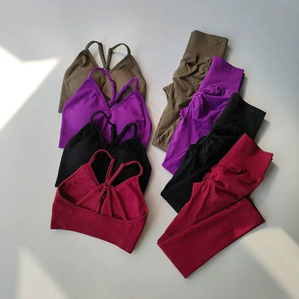 Activewear Set Women High Waist Shockproof Yoga Solid Fitness Sets - Activewear Set - Findci - Mad Fly Essentials