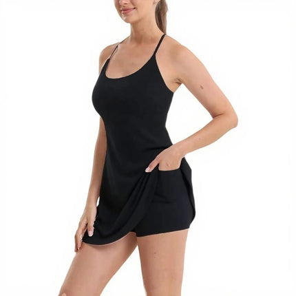 Activewear Set Women Lined Shorts Tennis Fitness Golf Pocket Skirt - Activewear Set - SOISOU - Mad Fly Essentials