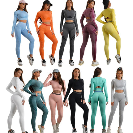 Activewear Set Women Solid Blue Leggings Crop Top Set - Activewear Set - Ensemble - Mad Fly Essentials
