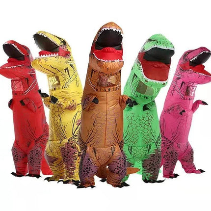 Adult Kids Family T - Rex Inflatable Costume Set - Costume Set - Two Color Zebra - Mad Fly Essentials