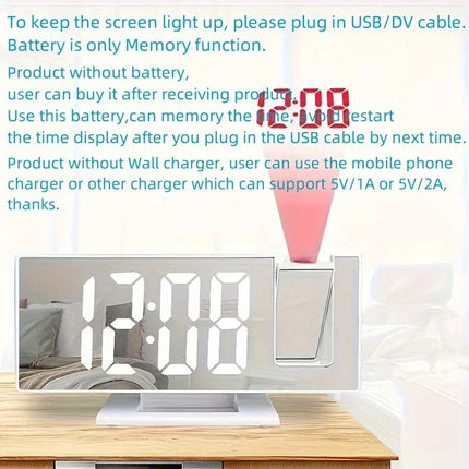 Alarm Clock Auto-Dimming RGB Projector Clock - Alarm Clock - Everso - Mad Fly Essentials