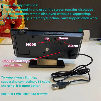 Alarm Clock Auto-Dimming RGB Projector Clock - Alarm Clock - Everso - Mad Fly Essentials