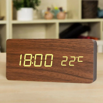 Alarm Clock Wireless Wooden Digital LED Clock - Alarm Clock - Niditon - Mad Fly Essentials