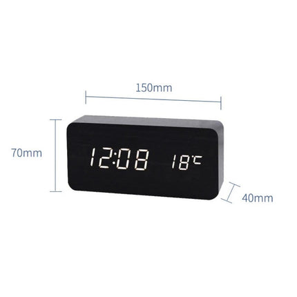 Alarm Clock Wireless Wooden Digital LED Clock - Alarm Clock - Niditon - Mad Fly Essentials