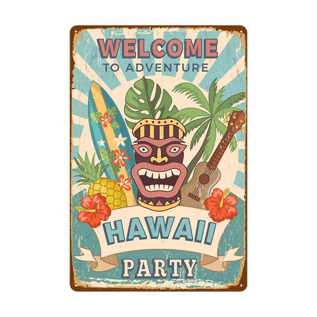 Aloha Tiki Beach Bar Vintage Wall Decor - Mad Fly Essentials