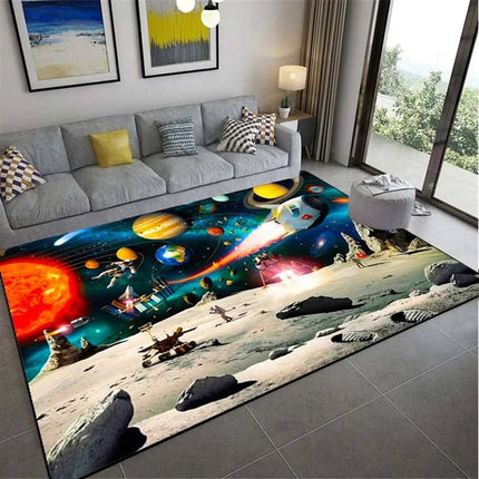 Area Rug Home 3D Planet Galaxy Living Room Rug - Area Rug - WESSD - Mad Fly Essentials