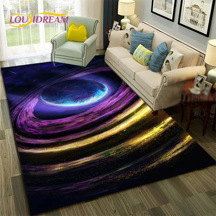 Area Rug Kids Room 3D Universe Galaxy Living Rug - Area Rug - LOUSIDREAM - Mad Fly Essentials